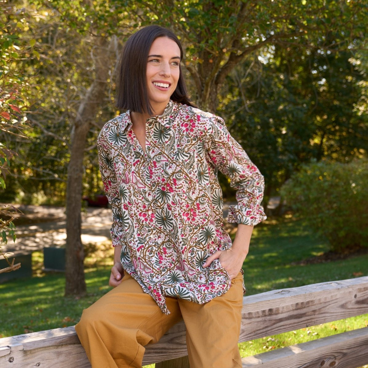 Good Boyfriend Shirt - Monarch Botanical EcruAnd For GoodShirts & Tops