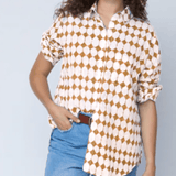 Good Boyfriend Shirt - Shibori Diamonds Baked ClayAnd For GoodShirts & Tops
