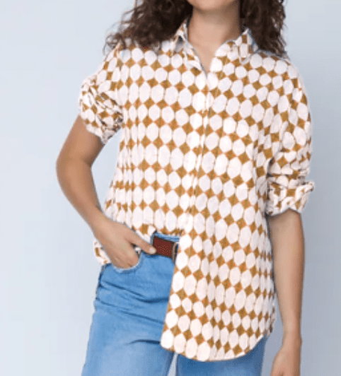 Good Boyfriend Shirt - Shibori Diamonds Baked ClayAnd For GoodShirts & Tops