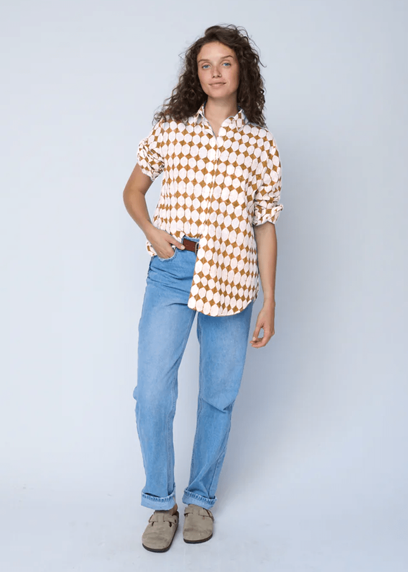 Good Boyfriend Shirt - Shibori Diamonds Baked ClayAnd For GoodShirts & Tops