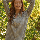 Good Boyfriend Shirt - Tuscan Stripe CharcoalAnd For GoodShirts & Tops