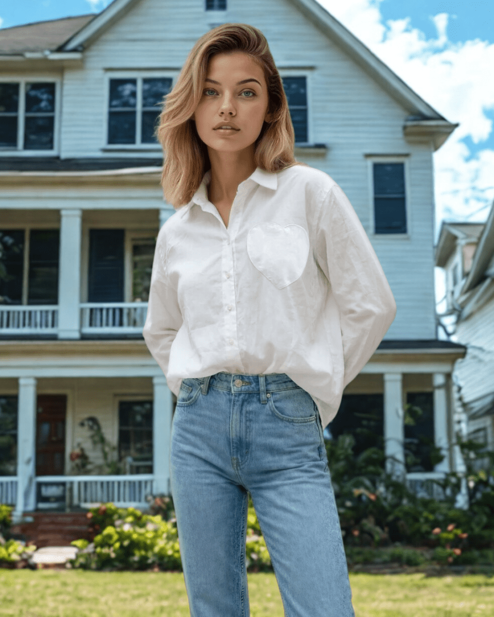 Good Boyfriend Shirt with Heart Pocket Classic WhiteAnd For GoodShirts & Tops