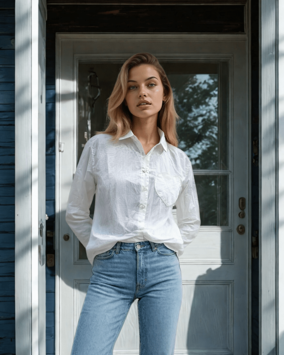 Good Boyfriend Shirt with Heart Pocket Classic WhiteAnd For GoodShirts & Tops