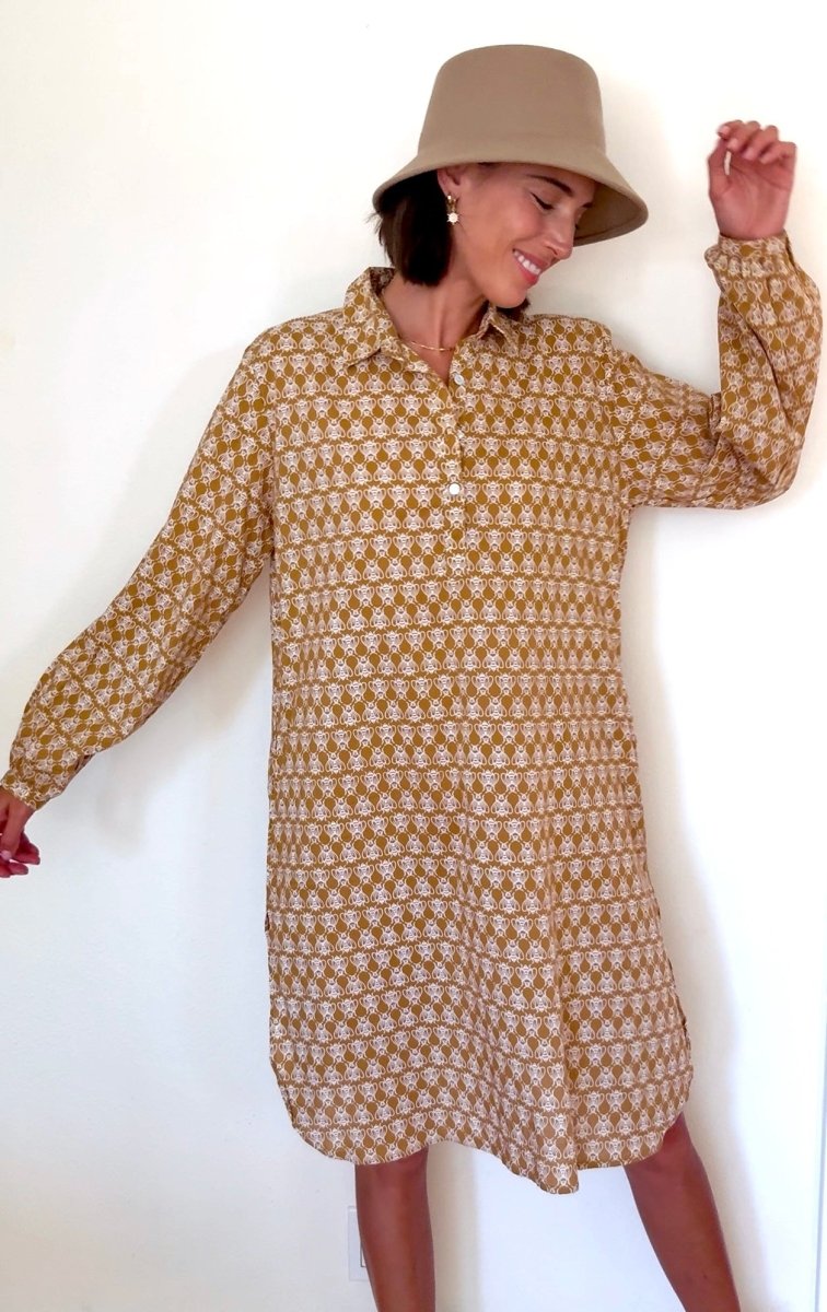 Good Boyfriend ShirtDress - Bee Happy HoneycombAnd For GoodDresses