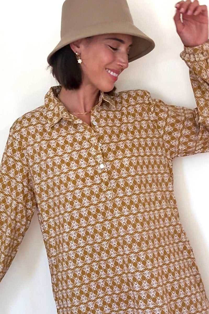 Good Boyfriend ShirtDress - Bee Happy HoneycombAnd For GoodDresses