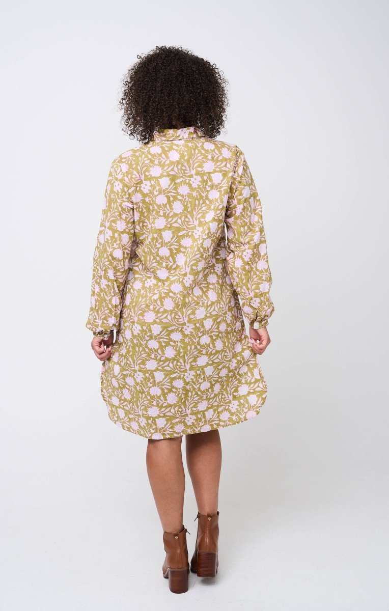 Good Boyfriend ShirtDress - Floral Escape Olive Oil/LavenderAnd For GoodDresses