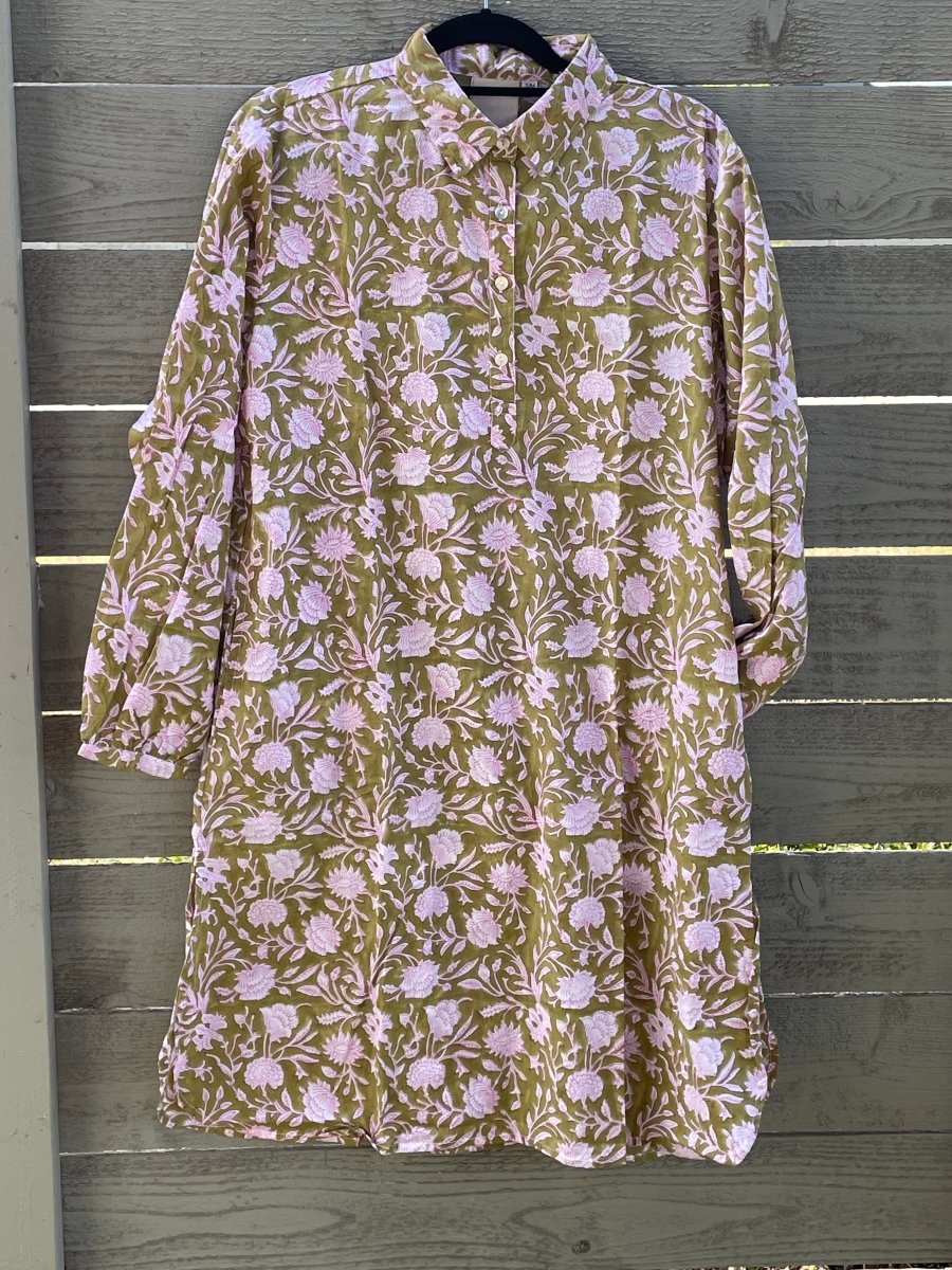 Good Boyfriend ShirtDress - Floral Escape Olive Oil/LavenderAnd For GoodDresses