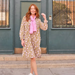 Good Boyfriend ShirtDress - Floral Escape Olive Oil/LavenderAnd For GoodDresses