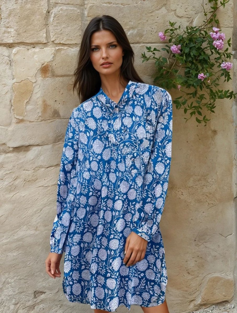 Good Boyfriend ShirtDress - Hydrangea Beauty CobaltAnd For GoodDresses