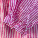 Good Girlfriend Shirt with Ruffle Trim Menswear Stripe DahliaAnd For Good