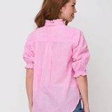Good Girlfriend Shirt with Ruffle Trim Menswear Stripe DahliaAnd For Good
