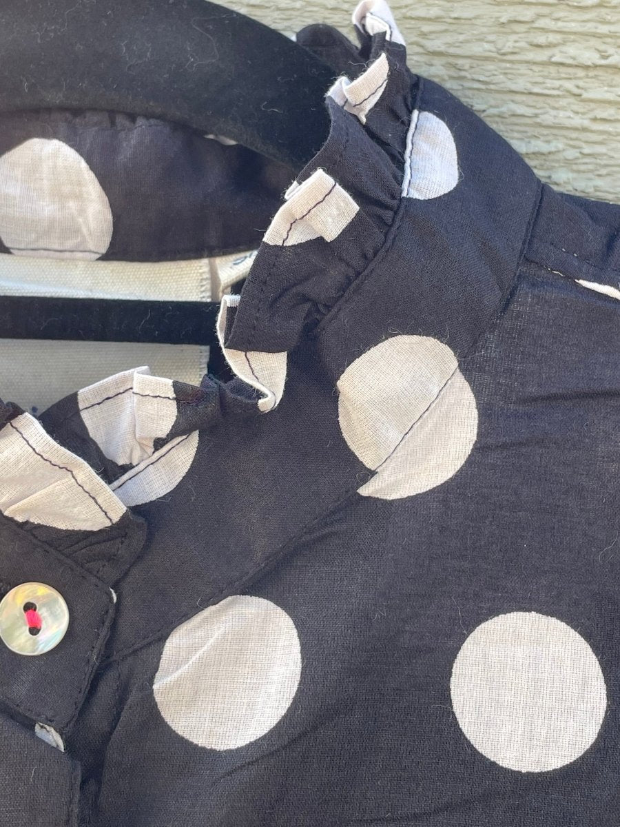 Good Girlfriend Shirt with Ruffle Trim - True Dot BlackAnd For GoodShirts & Tops