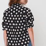 Good Girlfriend Shirt with Ruffle Trim - True Dot BlackAnd For GoodShirts & Tops