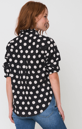 Good Girlfriend Shirt with Ruffle Trim - True Dot BlackAnd For GoodShirts & Tops