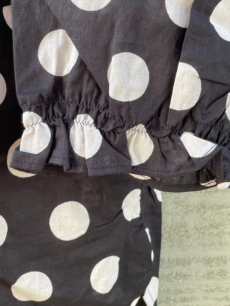 Good Girlfriend Shirt with Ruffle Trim - True Dot BlackAnd For GoodShirts & Tops