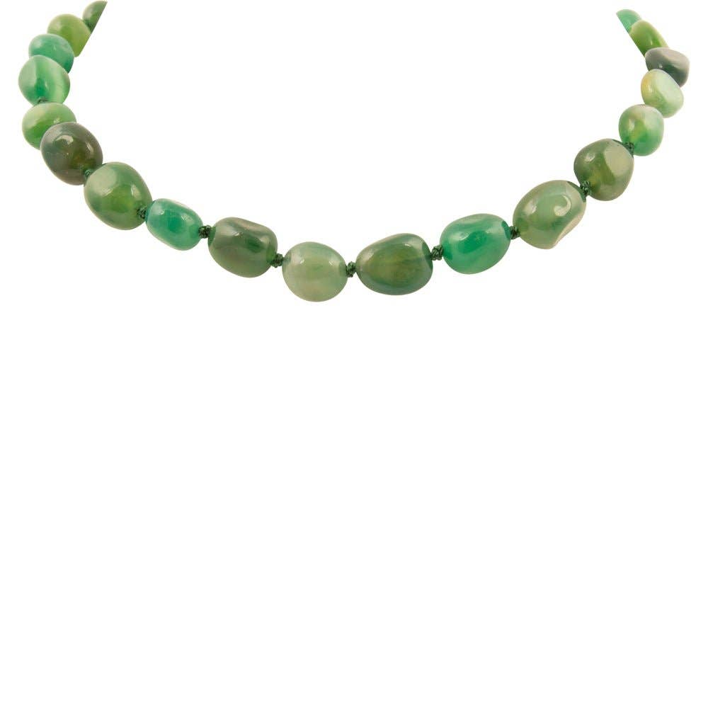 Green Agate Knotted NecklaceBarse JewelryNECKLACES