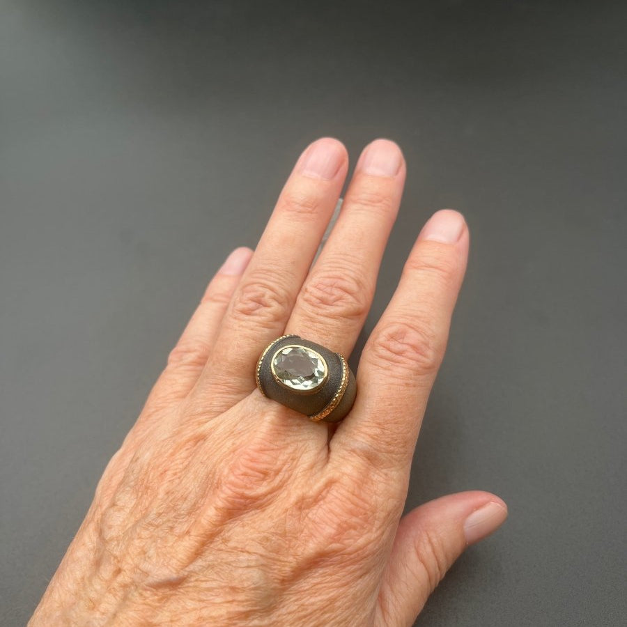 Green Amethyst Statement RingBORARINGS
