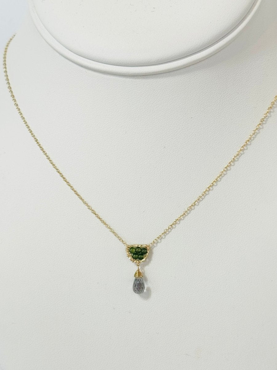 Green Jade and Aquamarine NecklaceMichelle PresslerNECKLACES