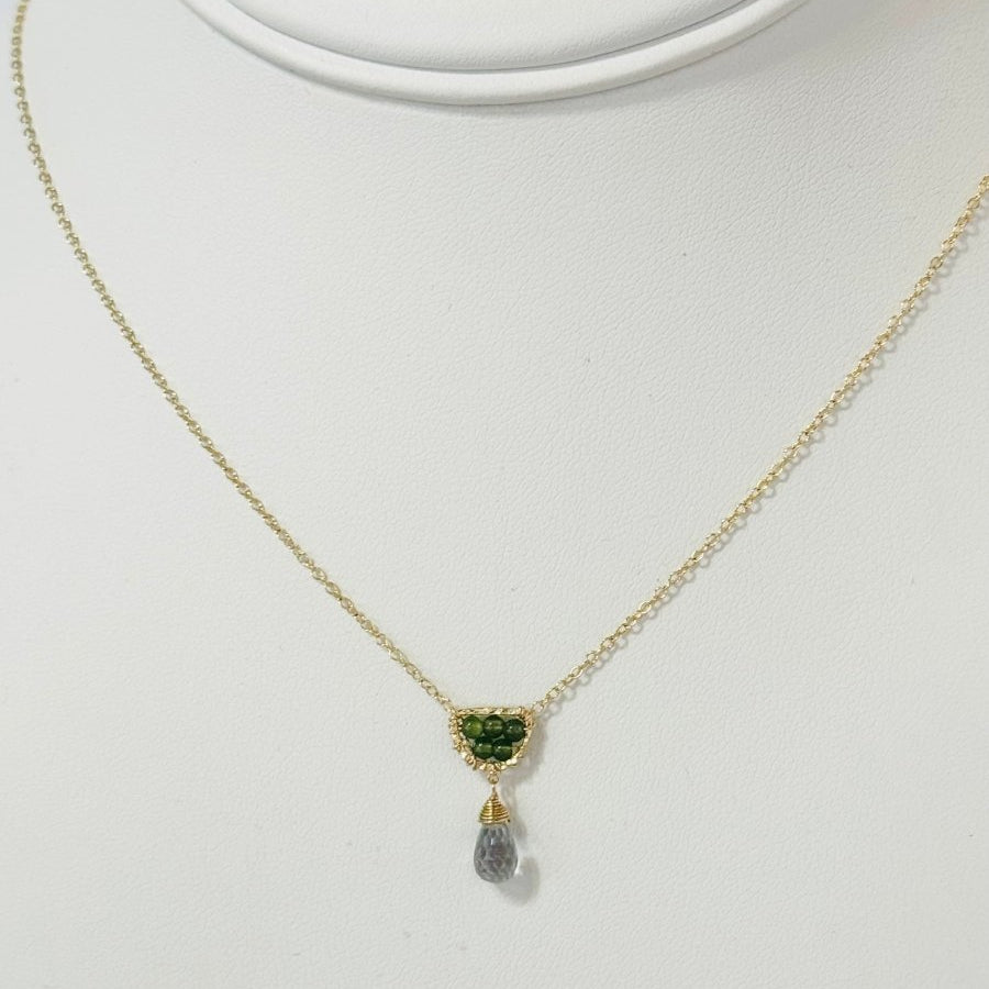 Green Jade and Aquamarine NecklaceMichelle PresslerNECKLACES