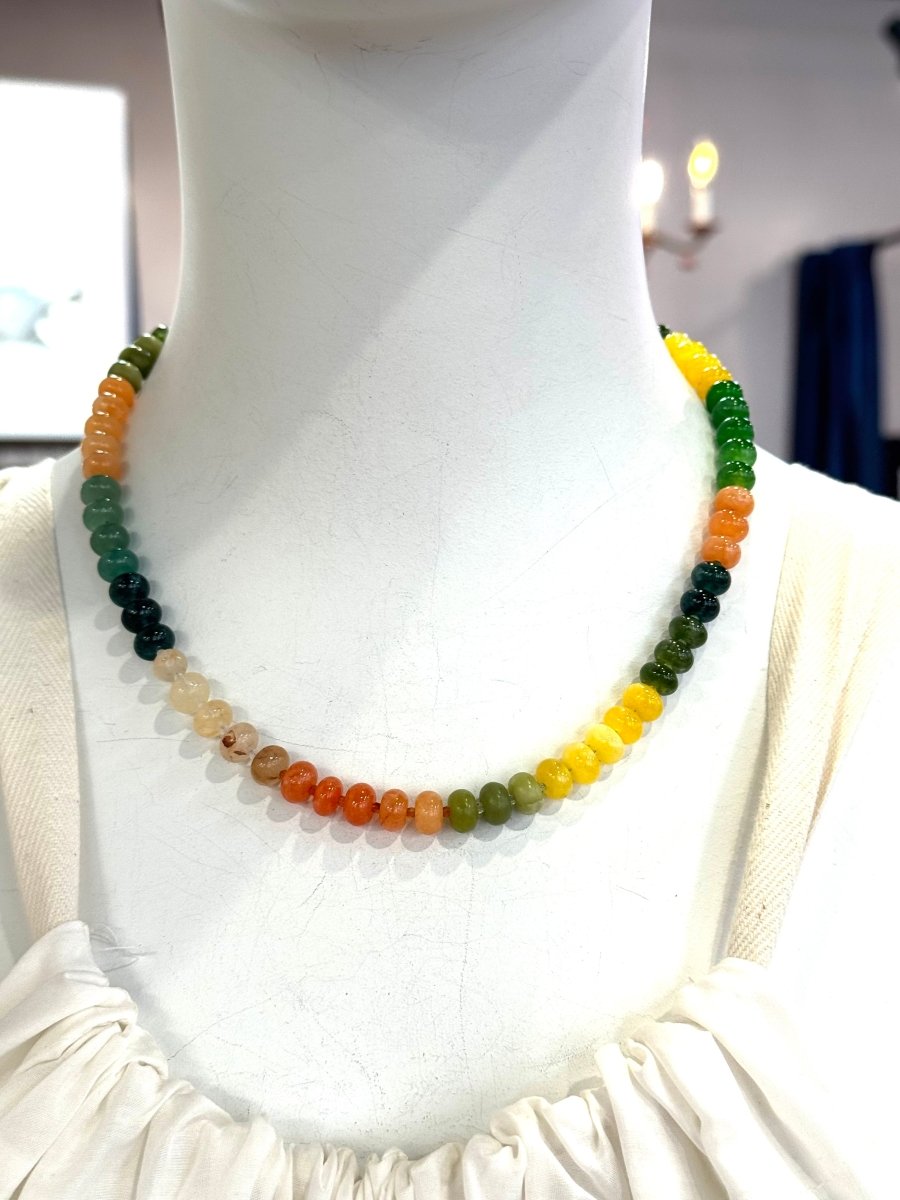 Green, Orange, Yellow Mixed Gemstones Short NecklaceBeth ZinkNECKLACES