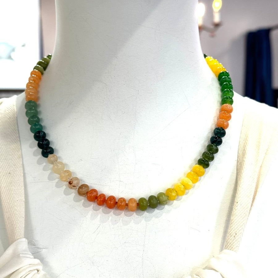 Green, Orange, Yellow Mixed Gemstones Short NecklaceBeth ZinkNECKLACES