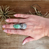 Green Turquoise Concho Ring – Size 9 – Navajo Handmade by Boyd AshleyThe Bijoux FAB Jewelryring