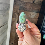 Green Turquoise Concho Ring – Size 9 – Navajo Handmade by Boyd AshleyThe Bijoux FAB Jewelryring