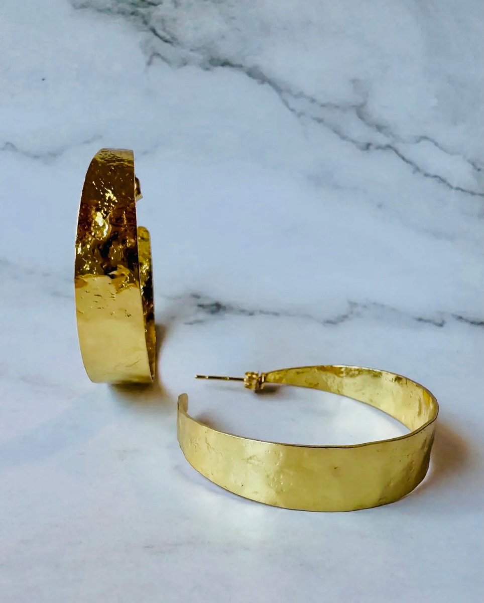 Hammered hoops XLJessica Matrasko JewelryEARRINGS