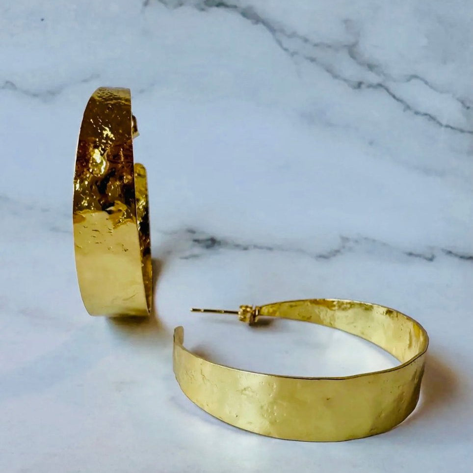Hammered hoops XLJessica Matrasko JewelryEARRINGS