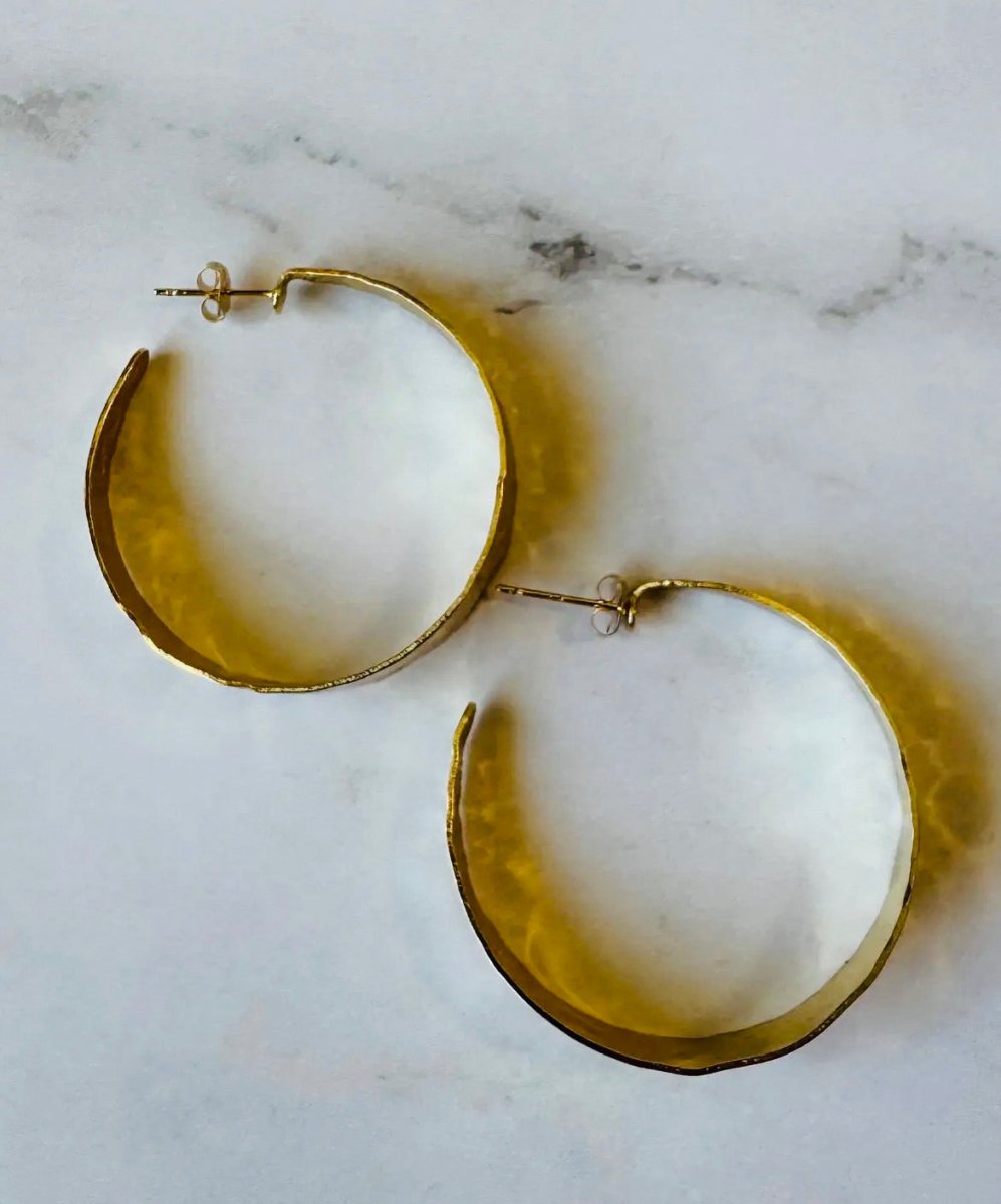 Hammered hoops XLJessica Matrasko JewelryEARRINGS