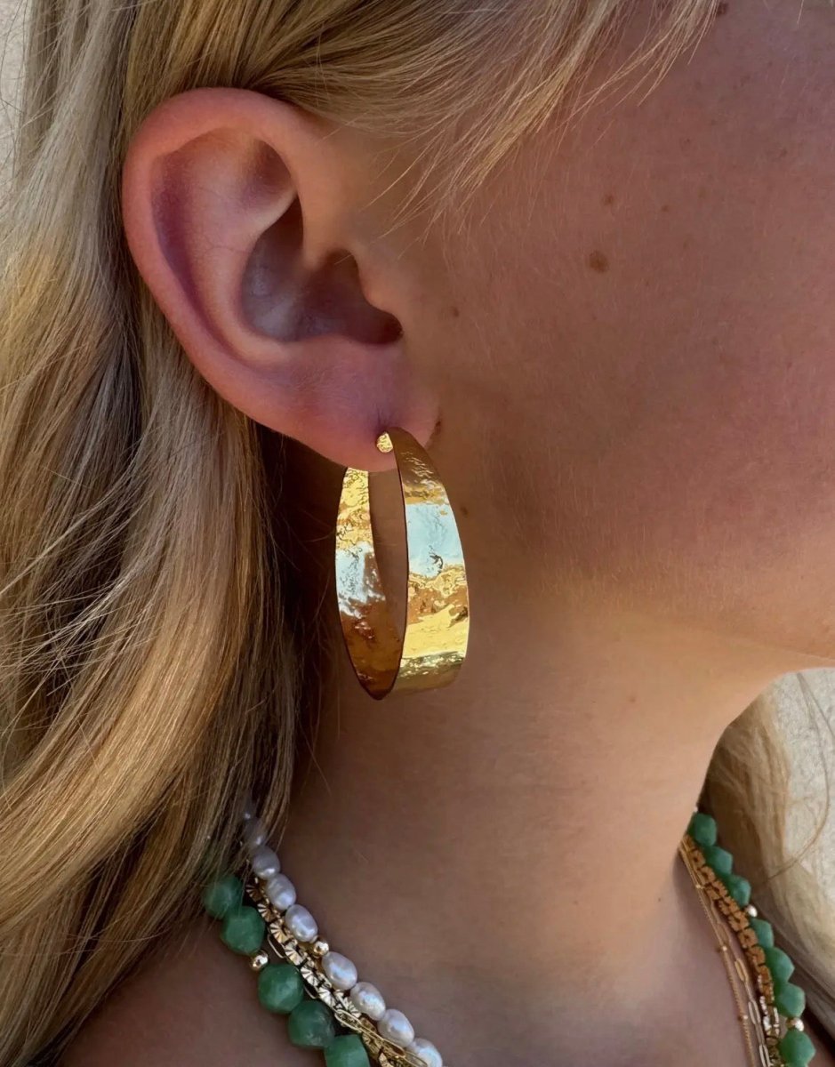 Hammered hoops XLJessica Matrasko JewelryEARRINGS