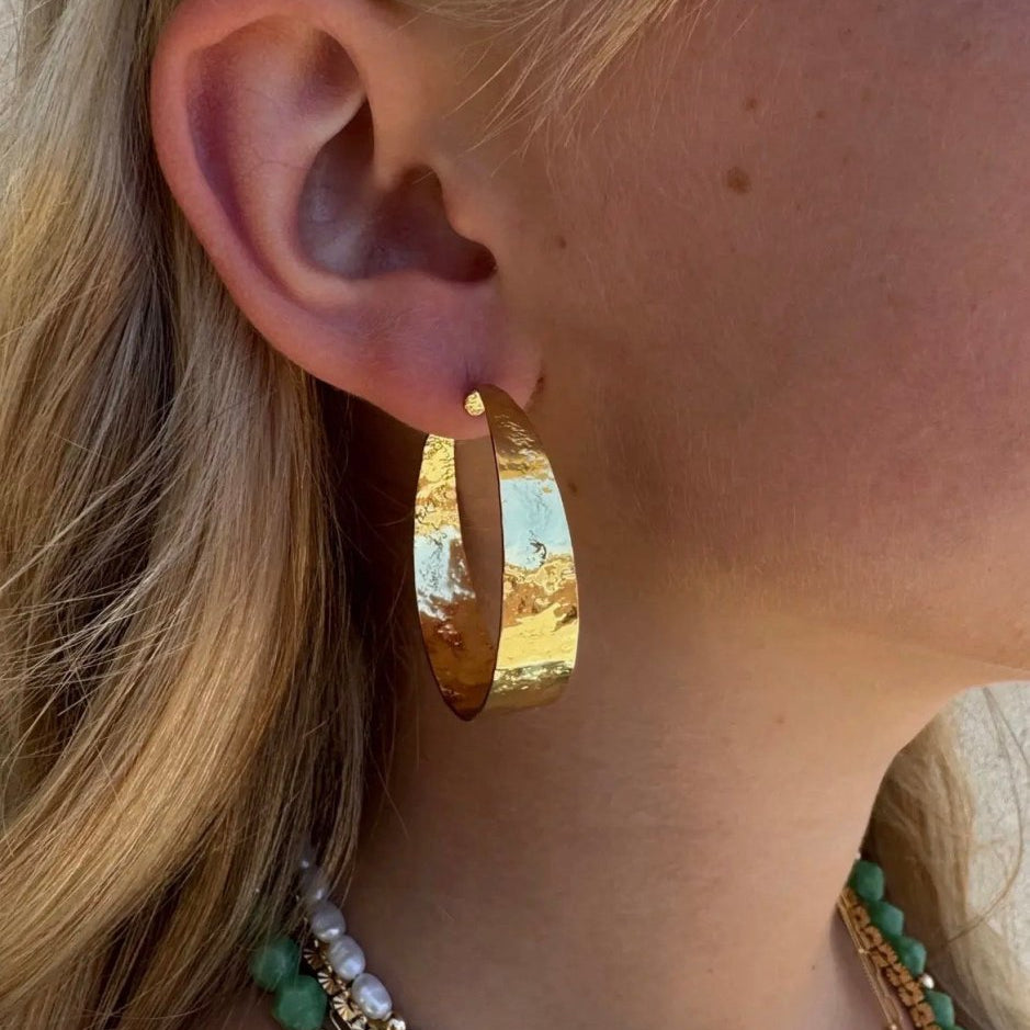 Hammered hoops XLJessica Matrasko JewelryEARRINGS
