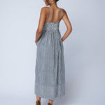 Hamptons Dress - Menswear Stripe BlackAnd For GoodDresses