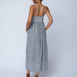 Hamptons Dress - Menswear Stripe BlackAnd For GoodDresses