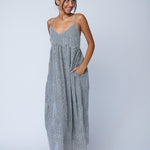 Hamptons Dress - Menswear Stripe BlackAnd For GoodDresses