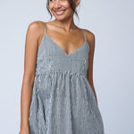 Hamptons Dress - Menswear Stripe BlackAnd For GoodDresses