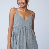 Hamptons Dress - Menswear Stripe BlackAnd For GoodDresses