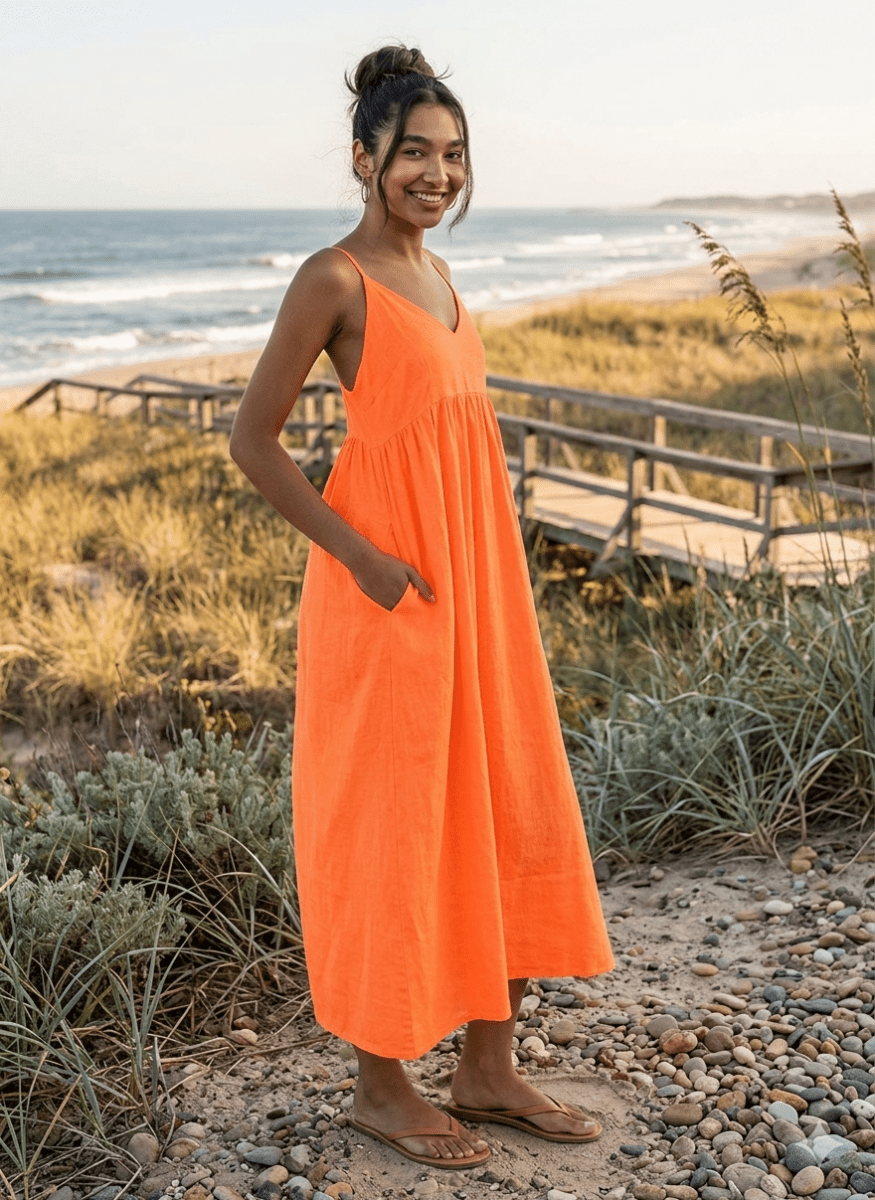Hamptons Linen Dress - PapayaAnd For GoodDresses