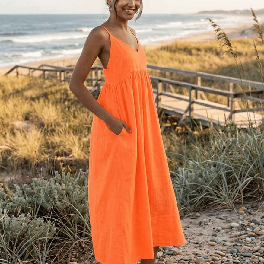 Hamptons Linen Dress - PapayaAnd For GoodDresses