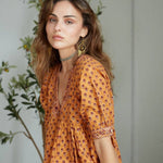 Hand - Block Printed Cotton Dress – Jaipur Artisan Print - CayenneThe Fox and The MermaidDRESS