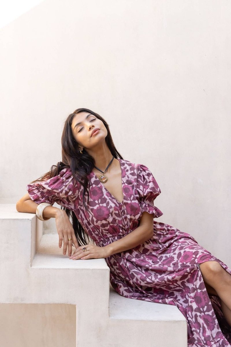 Hand - Block Printed Cotton Maxi Dress – Jaipur Dabu PrintThe Fox and The MermaidDRESS