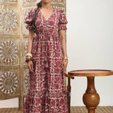 Hand - Block Printed Cotton Maxi Dress – Jaipur Dabu PrintThe Fox and The MermaidDRESS
