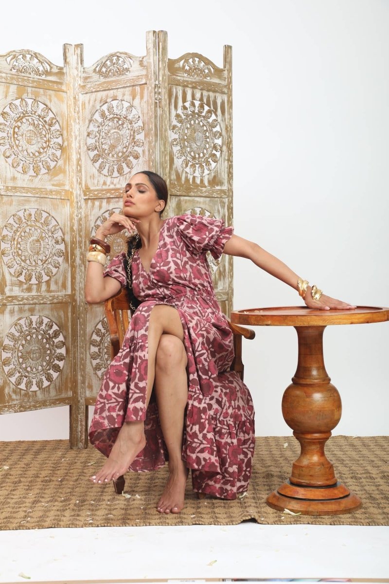 Hand - Block Printed Cotton Maxi Dress – Jaipur Dabu PrintThe Fox and The MermaidDRESS