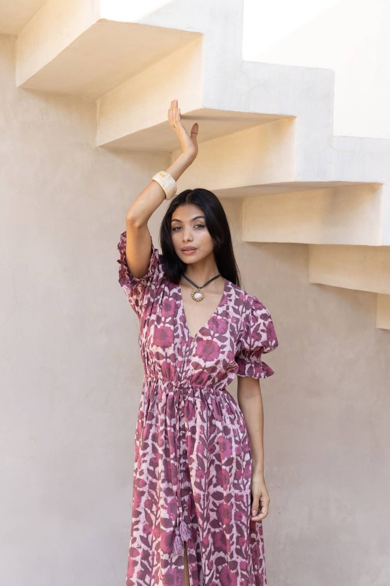Hand - Block Printed Cotton Maxi Dress – Jaipur Dabu PrintThe Fox and The MermaidDRESS
