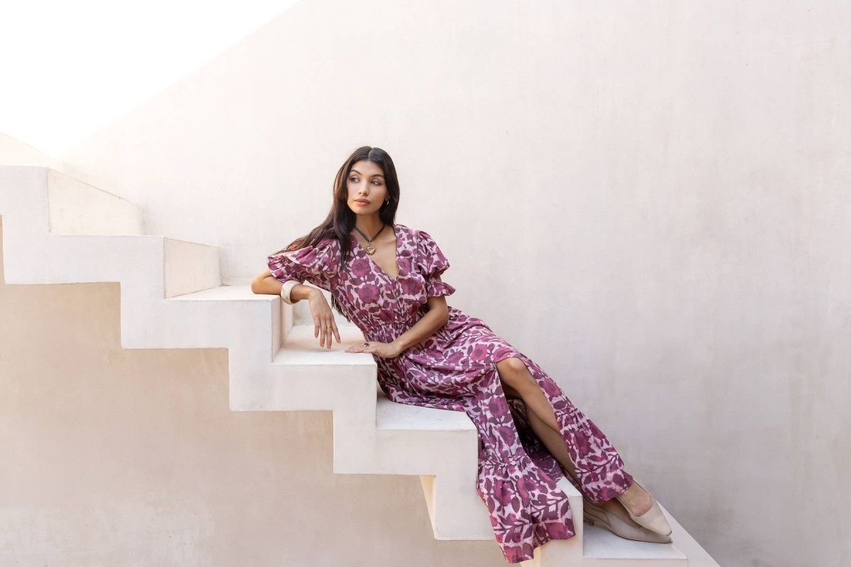 Hand - Block Printed Cotton Maxi Dress – Jaipur Dabu PrintThe Fox and The MermaidDRESS