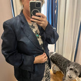 Hand Dyed Linen Distressed Blazer - Double Dyed Blue Denim/NavyImp of the Perversejacket