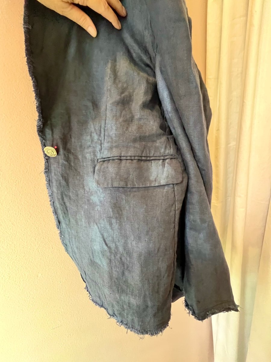 Hand Dyed Linen Distressed Blazer - Double Dyed Blue Denim/NavyImp of the Perversejacket