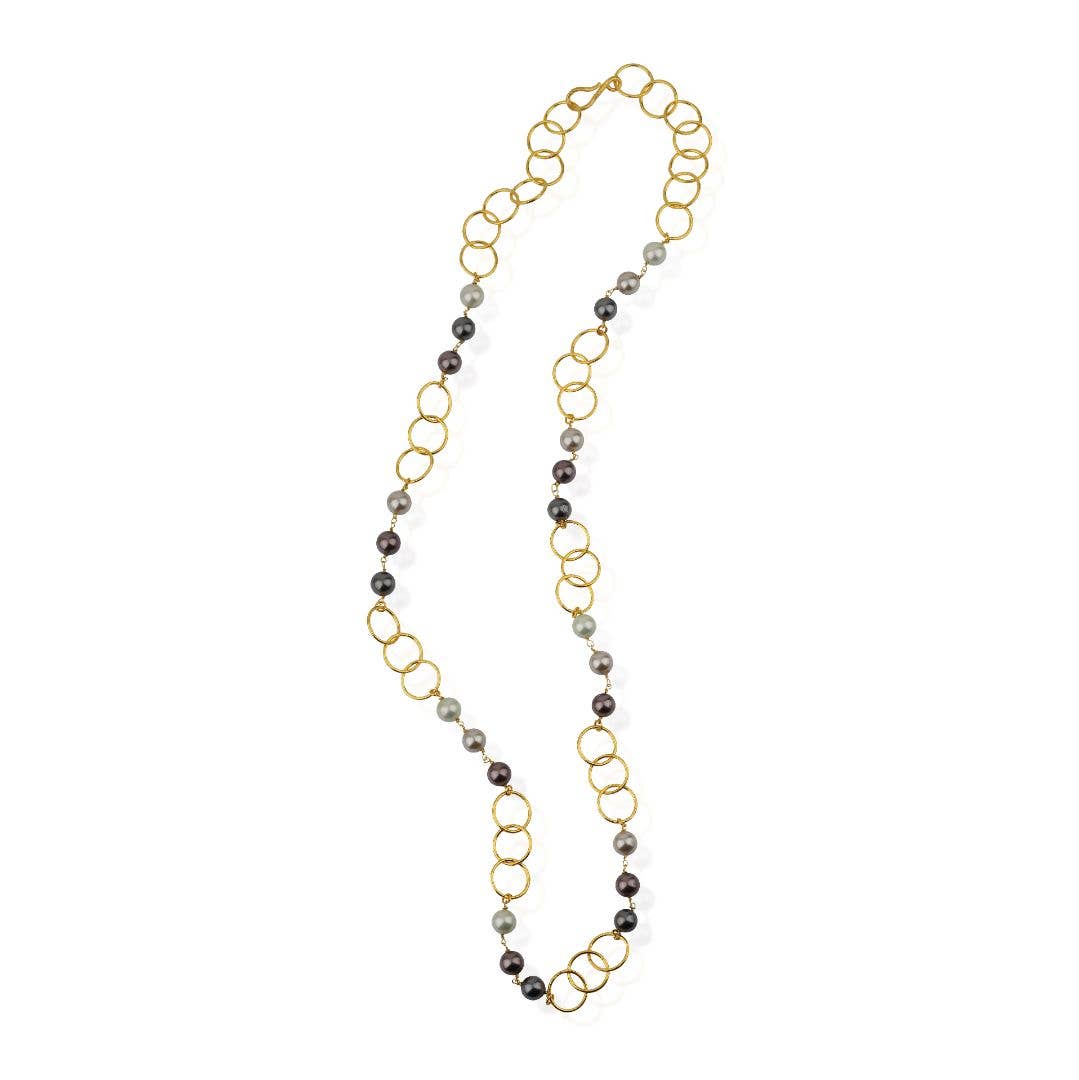 Handmade Long Chain with Majorca PearlsChakarr JewelryNECKLACES