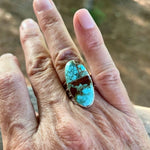 Harold Smith Sterling Silver Turquoise Inlay Ring – Size 6.5ZiabirdACCESS