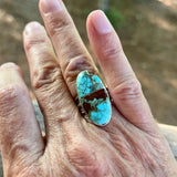 Harold Smith Sterling Silver Turquoise Inlay Ring – Size 6.5ZiabirdACCESS